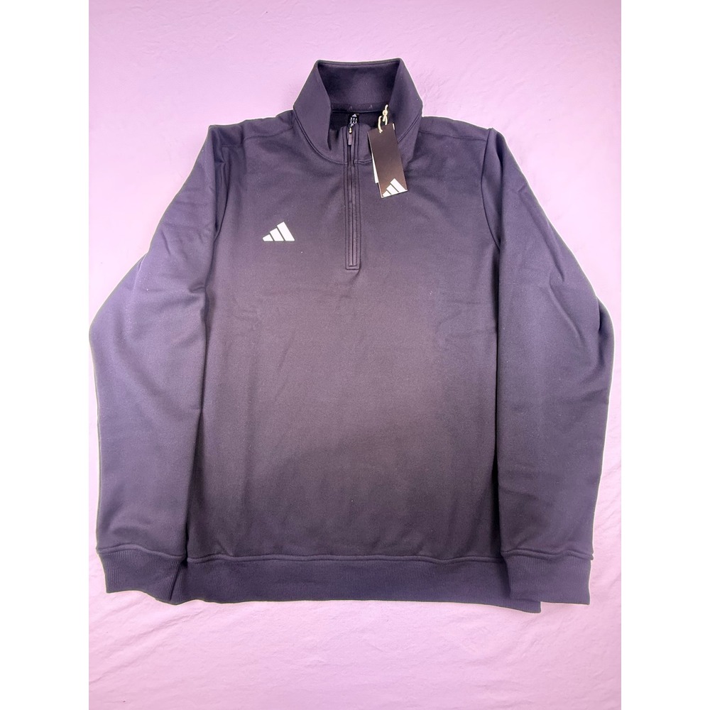 Adidas Quarter Zip Pullover Mens Medium‎ Black NEW Ultimate Golf Fleece KE8803
